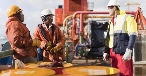 Gloves are a safety measure for drill pipe handling